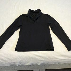 SUSSKIND Long Sleeve Top With Unique Collar